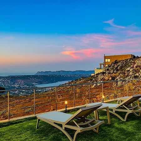 빌라 Mari Chania, With Private Ecologic Pool And Amazing View! *